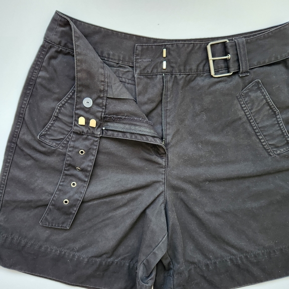 Talbots Shorts Black Denim Buckle Women's Size 12 - Picture 7 of 13